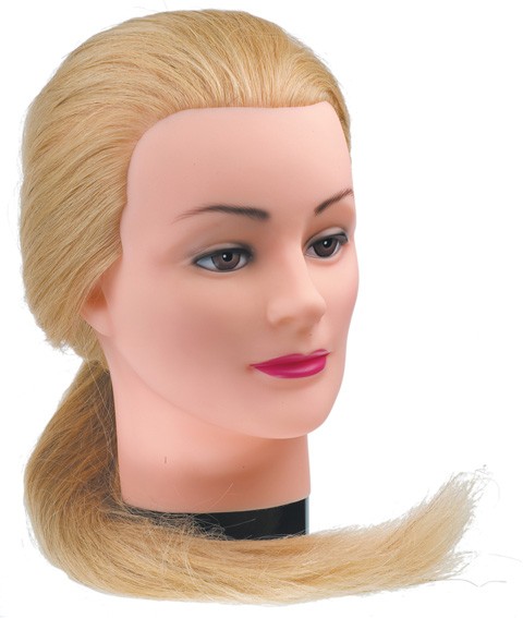 Голова-манекен тренировочная, «блондинка», натуральные волосы 45-50см DEWAL в Москве